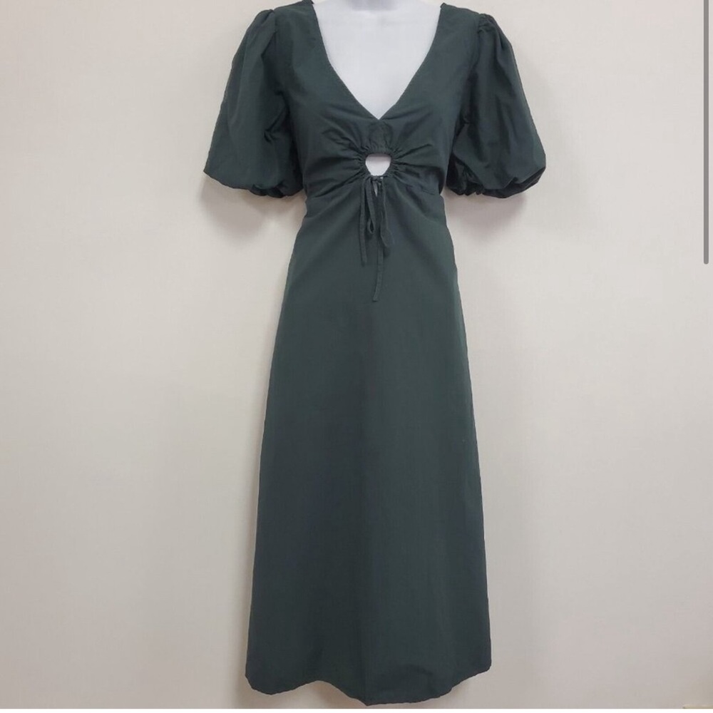 Madewell green midi dress cutout